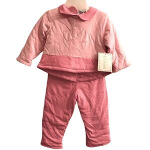 Basic Editions Pink Heart 2 piece Set Infant Girls 12 months